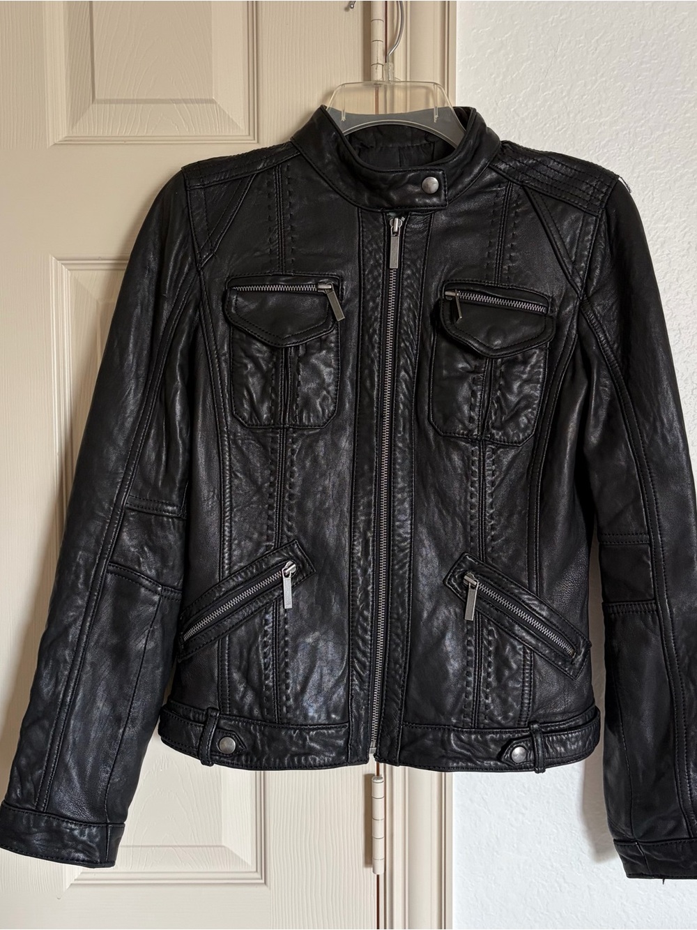 Leather moto jacket
